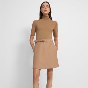 Theory Combo Dress in Bistretch Wool Twill